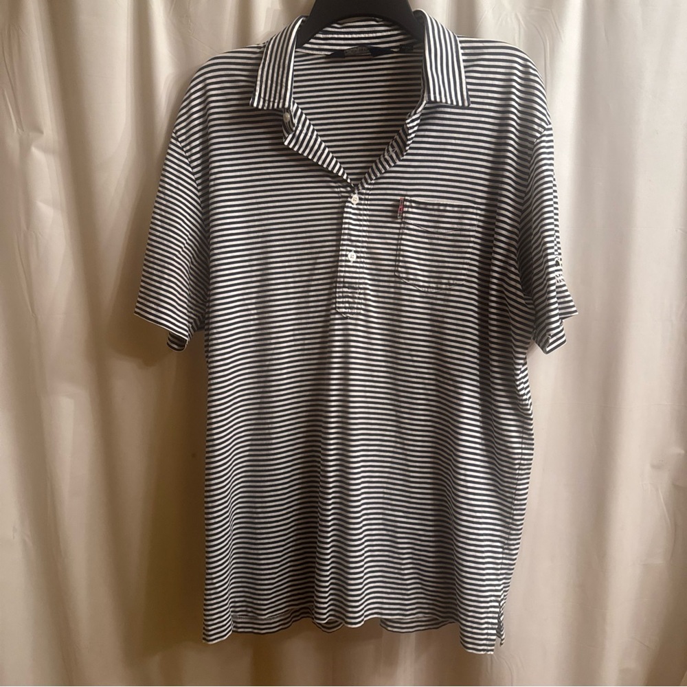 Ralph Lauren Double RL Blue  & White Striped Polo Shirt